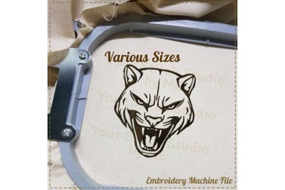 Cougar Embroidery Design - Mascot School