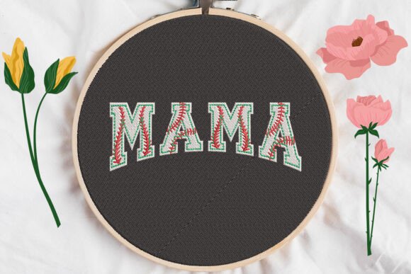 Mama Baseball Embroidery